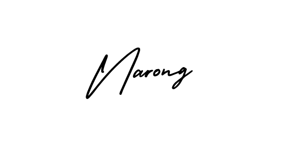 The best way (AmerikaSignatureDemo-Regular) to make a short signature is to pick only two or three words in your name. The name Narong include a total of six letters. For converting this name. Narong signature style 3 images and pictures png