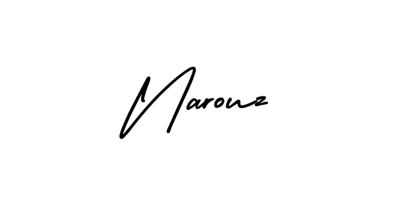 How to make Narouz name signature. Use AmerikaSignatureDemo-Regular style for creating short signs online. This is the latest handwritten sign. Narouz signature style 3 images and pictures png