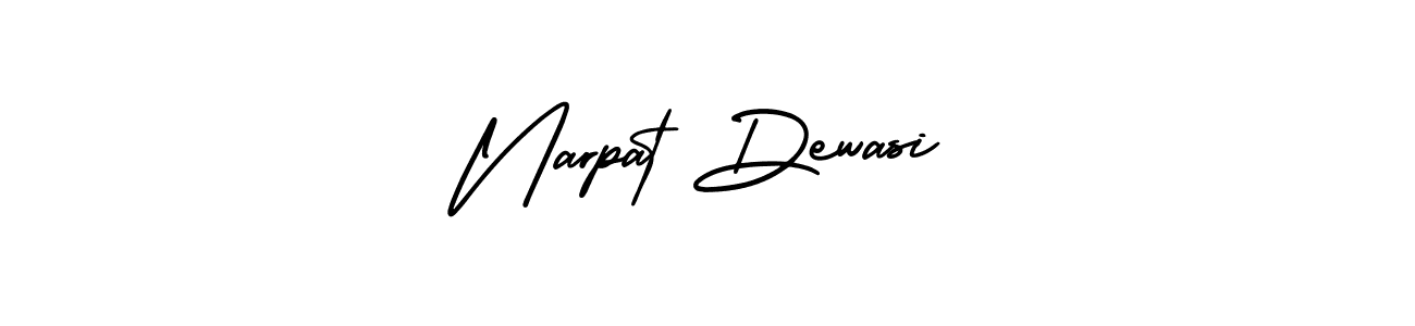 You should practise on your own different ways (AmerikaSignatureDemo-Regular) to write your name (Narpat Dewasi) in signature. don't let someone else do it for you. Narpat Dewasi signature style 3 images and pictures png