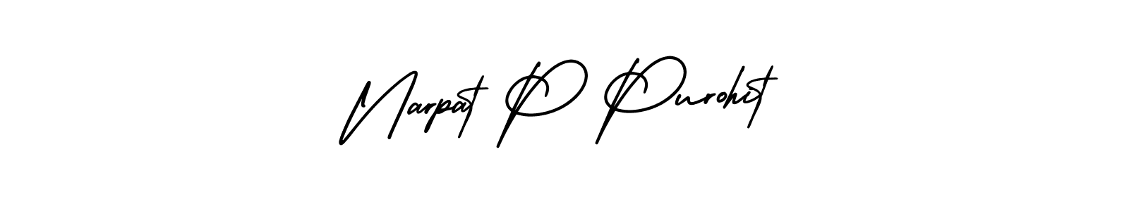 Also You can easily find your signature by using the search form. We will create Narpat P Purohit name handwritten signature images for you free of cost using AmerikaSignatureDemo-Regular sign style. Narpat P Purohit signature style 3 images and pictures png