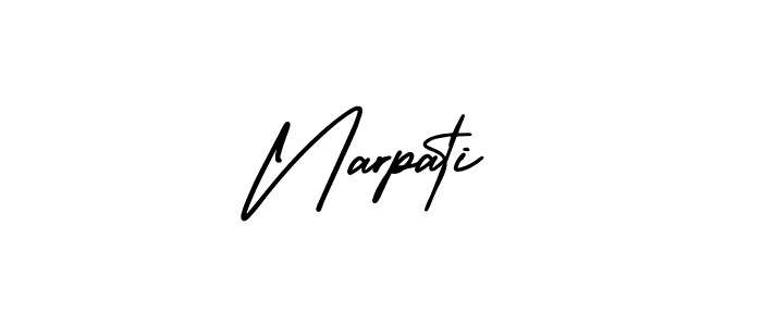 How to make Narpati name signature. Use AmerikaSignatureDemo-Regular style for creating short signs online. This is the latest handwritten sign. Narpati signature style 3 images and pictures png