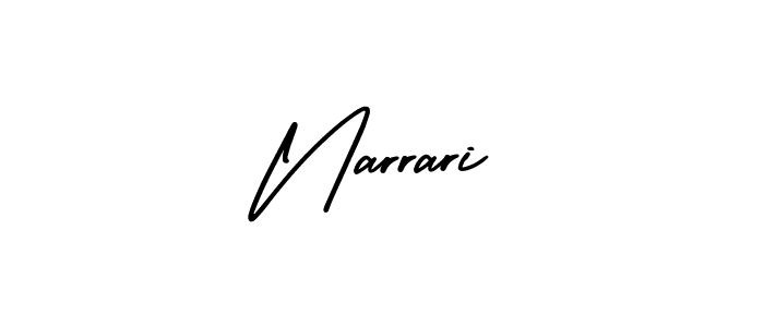 The best way (AmerikaSignatureDemo-Regular) to make a short signature is to pick only two or three words in your name. The name Narrari include a total of six letters. For converting this name. Narrari signature style 3 images and pictures png
