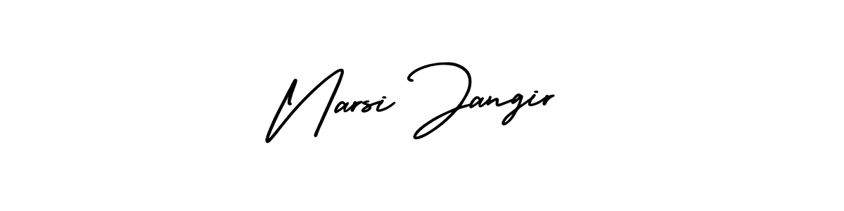 The best way (AmerikaSignatureDemo-Regular) to make a short signature is to pick only two or three words in your name. The name Narsi Jangir include a total of six letters. For converting this name. Narsi Jangir signature style 3 images and pictures png