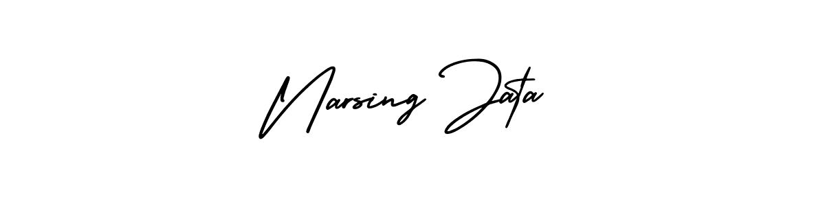 Also we have Narsing Jata name is the best signature style. Create professional handwritten signature collection using AmerikaSignatureDemo-Regular autograph style. Narsing Jata signature style 3 images and pictures png