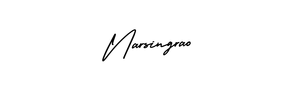 You should practise on your own different ways (AmerikaSignatureDemo-Regular) to write your name (Narsingrao) in signature. don't let someone else do it for you. Narsingrao signature style 3 images and pictures png