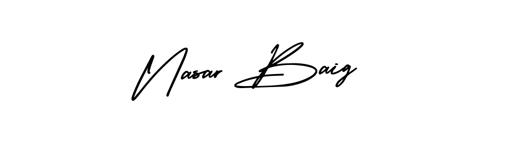 Create a beautiful signature design for name Nasar Baig. With this signature (AmerikaSignatureDemo-Regular) fonts, you can make a handwritten signature for free. Nasar Baig signature style 3 images and pictures png