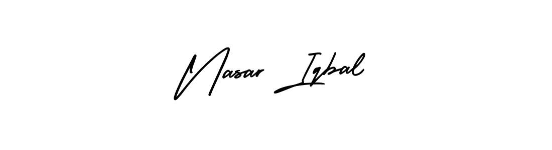 Make a beautiful signature design for name Nasar Iqbal. With this signature (AmerikaSignatureDemo-Regular) style, you can create a handwritten signature for free. Nasar Iqbal signature style 3 images and pictures png