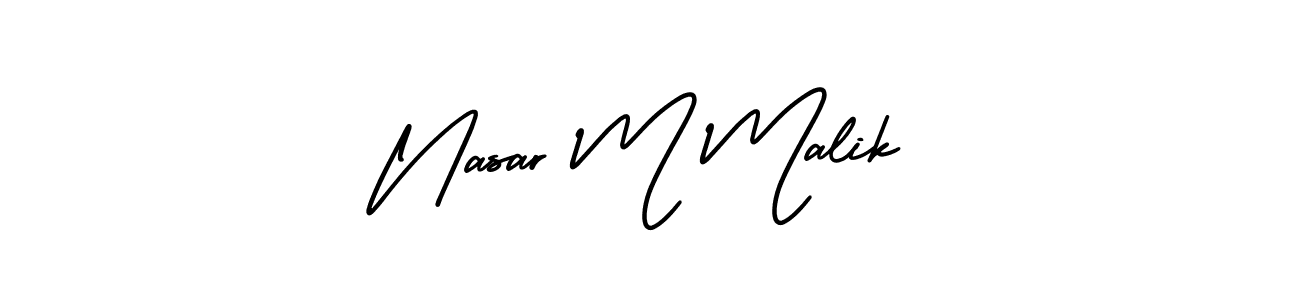 Create a beautiful signature design for name Nasar M Malik. With this signature (AmerikaSignatureDemo-Regular) fonts, you can make a handwritten signature for free. Nasar M Malik signature style 3 images and pictures png