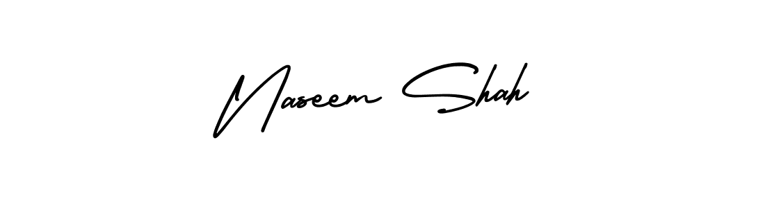 Make a beautiful signature design for name Naseem Shah. With this signature (AmerikaSignatureDemo-Regular) style, you can create a handwritten signature for free. Naseem Shah signature style 3 images and pictures png