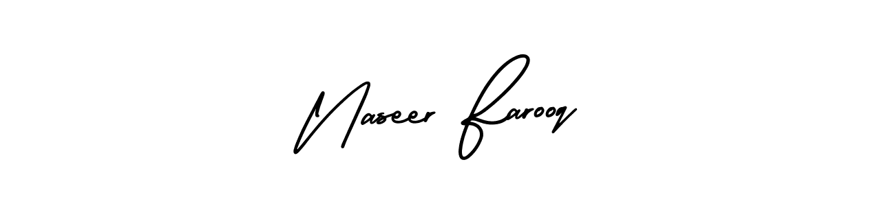 Use a signature maker to create a handwritten signature online. With this signature software, you can design (AmerikaSignatureDemo-Regular) your own signature for name Naseer Farooq. Naseer Farooq signature style 3 images and pictures png