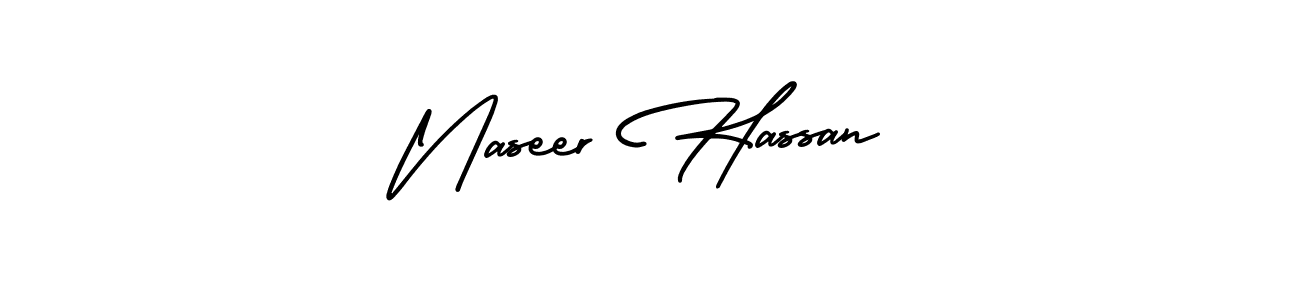 Use a signature maker to create a handwritten signature online. With this signature software, you can design (AmerikaSignatureDemo-Regular) your own signature for name Naseer Hassan. Naseer Hassan signature style 3 images and pictures png