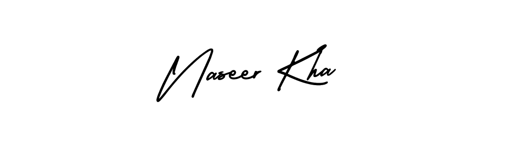 How to make Naseer Kha name signature. Use AmerikaSignatureDemo-Regular style for creating short signs online. This is the latest handwritten sign. Naseer Kha signature style 3 images and pictures png