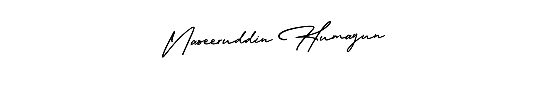 The best way (AmerikaSignatureDemo-Regular) to make a short signature is to pick only two or three words in your name. The name Naseeruddin Humayun include a total of six letters. For converting this name. Naseeruddin Humayun signature style 3 images and pictures png