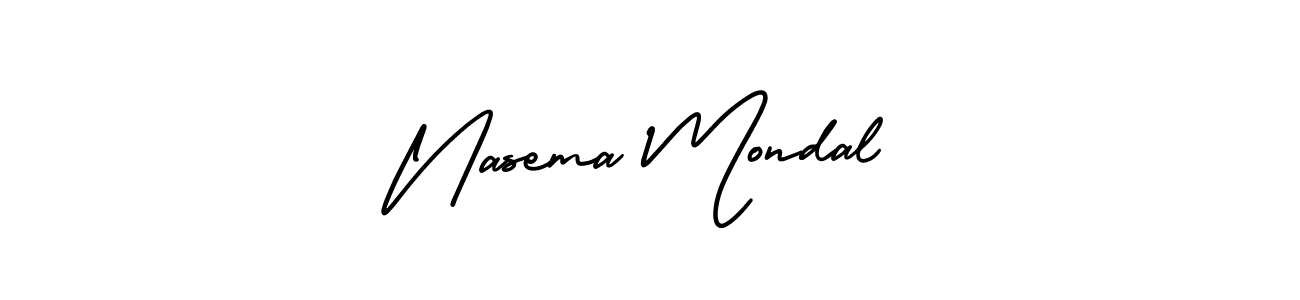 It looks lik you need a new signature style for name Nasema Mondal. Design unique handwritten (AmerikaSignatureDemo-Regular) signature with our free signature maker in just a few clicks. Nasema Mondal signature style 3 images and pictures png