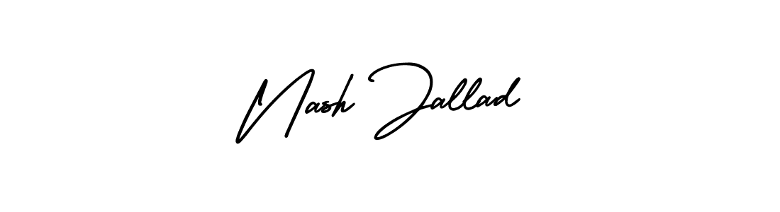 You should practise on your own different ways (AmerikaSignatureDemo-Regular) to write your name (Nash Jallad) in signature. don't let someone else do it for you. Nash Jallad signature style 3 images and pictures png
