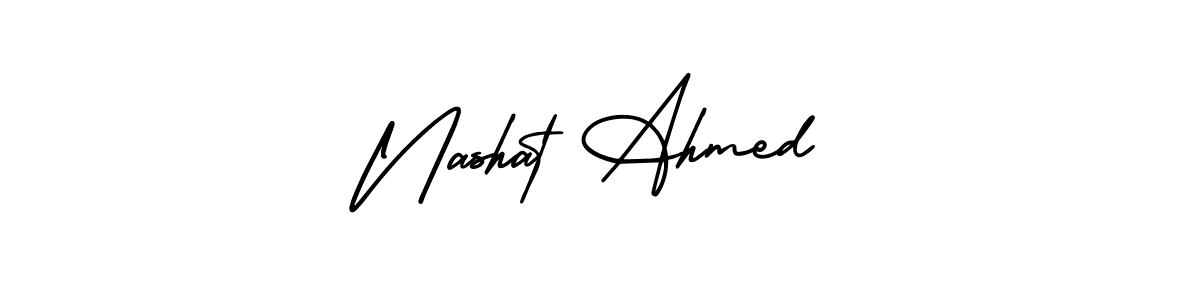 Nashat Ahmed stylish signature style. Best Handwritten Sign (AmerikaSignatureDemo-Regular) for my name. Handwritten Signature Collection Ideas for my name Nashat Ahmed. Nashat Ahmed signature style 3 images and pictures png
