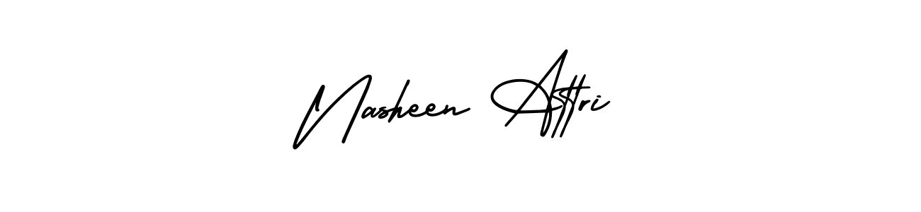 Also You can easily find your signature by using the search form. We will create Nasheen Attri name handwritten signature images for you free of cost using AmerikaSignatureDemo-Regular sign style. Nasheen Attri signature style 3 images and pictures png