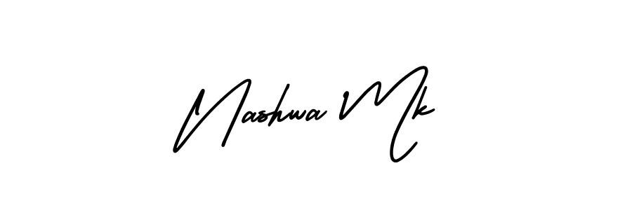 How to Draw Nashwa Mk signature style? AmerikaSignatureDemo-Regular is a latest design signature styles for name Nashwa Mk. Nashwa Mk signature style 3 images and pictures png