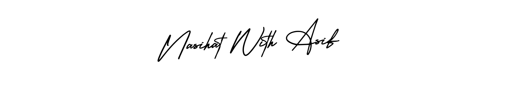 How to make Nasihat With Asif name signature. Use AmerikaSignatureDemo-Regular style for creating short signs online. This is the latest handwritten sign. Nasihat With Asif signature style 3 images and pictures png