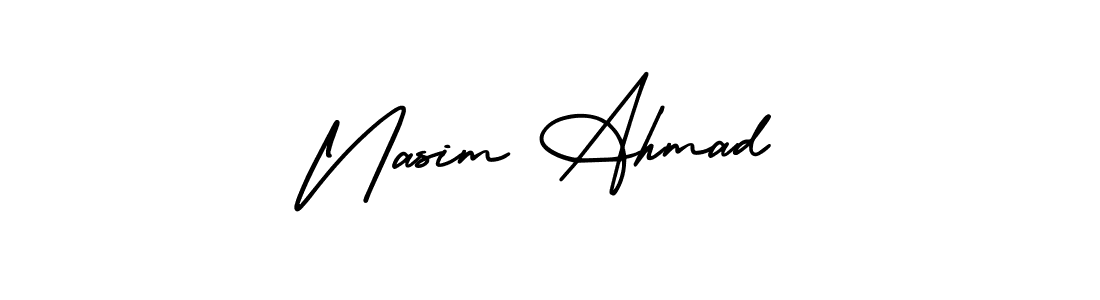 Make a short Nasim Ahmad signature style. Manage your documents anywhere anytime using AmerikaSignatureDemo-Regular. Create and add eSignatures, submit forms, share and send files easily. Nasim Ahmad signature style 3 images and pictures png