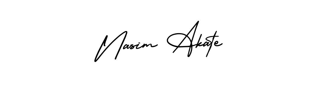 How to Draw Nasim Akate signature style? AmerikaSignatureDemo-Regular is a latest design signature styles for name Nasim Akate. Nasim Akate signature style 3 images and pictures png