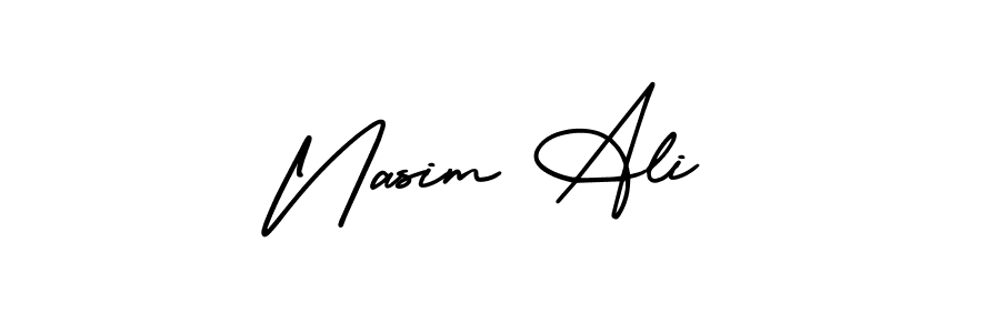 This is the best signature style for the Nasim Ali name. Also you like these signature font (AmerikaSignatureDemo-Regular). Mix name signature. Nasim Ali signature style 3 images and pictures png