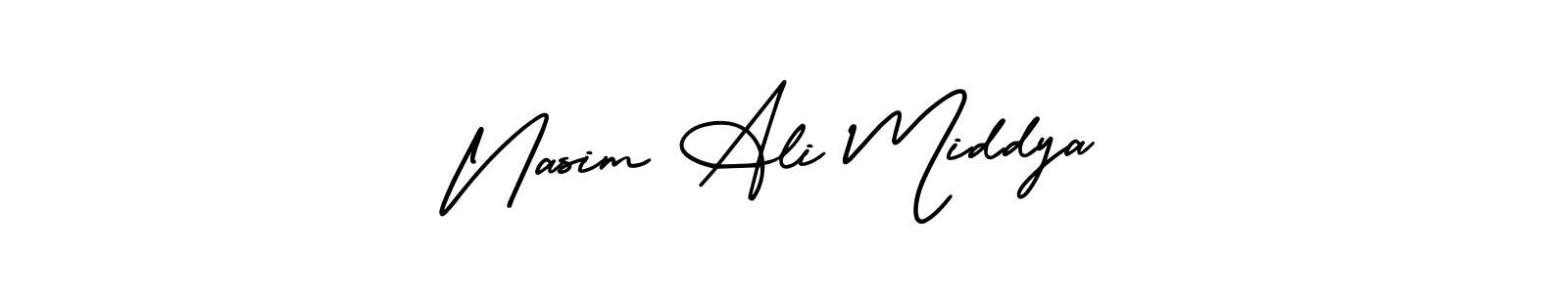 Make a beautiful signature design for name Nasim Ali Middya. With this signature (AmerikaSignatureDemo-Regular) style, you can create a handwritten signature for free. Nasim Ali Middya signature style 3 images and pictures png