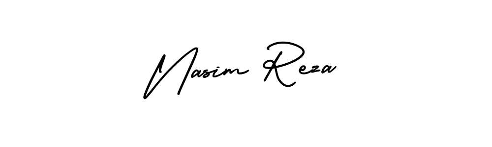 AmerikaSignatureDemo-Regular is a professional signature style that is perfect for those who want to add a touch of class to their signature. It is also a great choice for those who want to make their signature more unique. Get Nasim Reza name to fancy signature for free. Nasim Reza signature style 3 images and pictures png