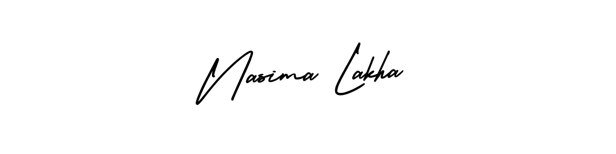 How to make Nasima Lakha signature? AmerikaSignatureDemo-Regular is a professional autograph style. Create handwritten signature for Nasima Lakha name. Nasima Lakha signature style 3 images and pictures png