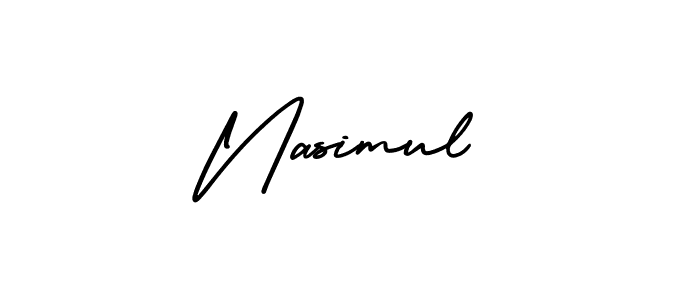 Use a signature maker to create a handwritten signature online. With this signature software, you can design (AmerikaSignatureDemo-Regular) your own signature for name Nasimul. Nasimul signature style 3 images and pictures png