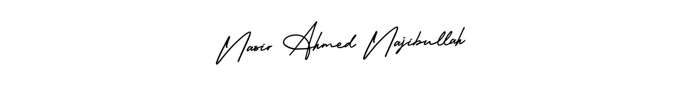 Make a beautiful signature design for name Nasir Ahmed Najibullah. With this signature (AmerikaSignatureDemo-Regular) style, you can create a handwritten signature for free. Nasir Ahmed Najibullah signature style 3 images and pictures png