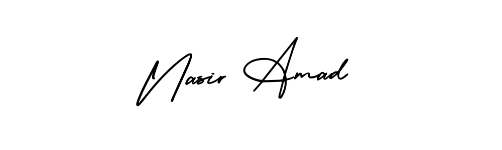 Check out images of Autograph of Nasir Amad name. Actor Nasir Amad Signature Style. AmerikaSignatureDemo-Regular is a professional sign style online. Nasir Amad signature style 3 images and pictures png