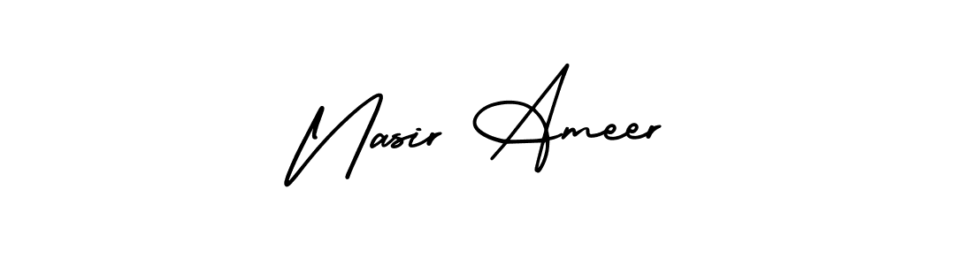 Similarly AmerikaSignatureDemo-Regular is the best handwritten signature design. Signature creator online .You can use it as an online autograph creator for name Nasir Ameer. Nasir Ameer signature style 3 images and pictures png