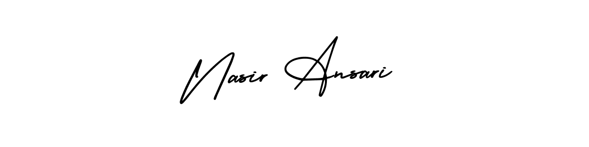 AmerikaSignatureDemo-Regular is a professional signature style that is perfect for those who want to add a touch of class to their signature. It is also a great choice for those who want to make their signature more unique. Get Nasir Ansari name to fancy signature for free. Nasir Ansari signature style 3 images and pictures png