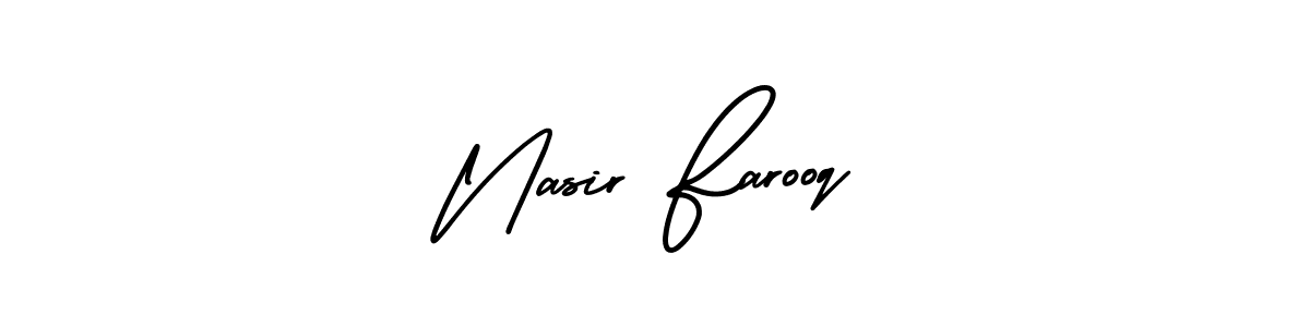 How to make Nasir Farooq name signature. Use AmerikaSignatureDemo-Regular style for creating short signs online. This is the latest handwritten sign. Nasir Farooq signature style 3 images and pictures png