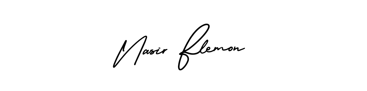 How to make Nasir Flemon signature? AmerikaSignatureDemo-Regular is a professional autograph style. Create handwritten signature for Nasir Flemon name. Nasir Flemon signature style 3 images and pictures png