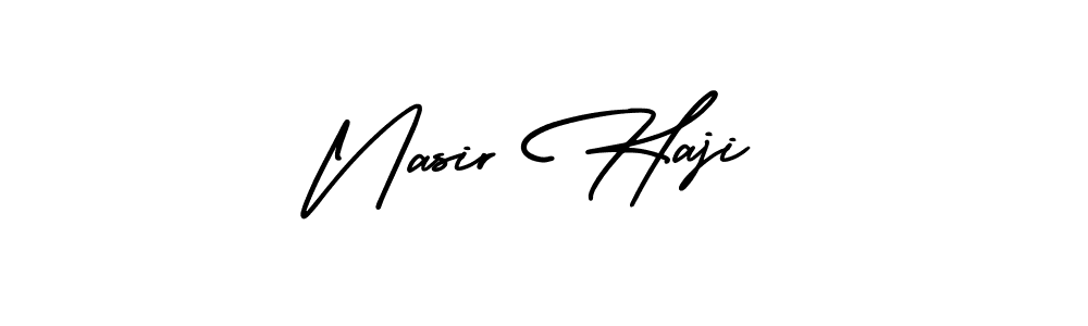 The best way (AmerikaSignatureDemo-Regular) to make a short signature is to pick only two or three words in your name. The name Nasir Haji include a total of six letters. For converting this name. Nasir Haji signature style 3 images and pictures png