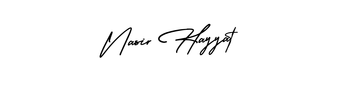 How to make Nasir Hayyat signature? AmerikaSignatureDemo-Regular is a professional autograph style. Create handwritten signature for Nasir Hayyat name. Nasir Hayyat signature style 3 images and pictures png