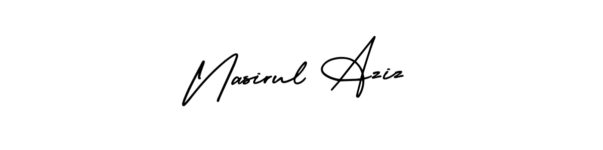 How to Draw Nasirul Aziz signature style? AmerikaSignatureDemo-Regular is a latest design signature styles for name Nasirul Aziz. Nasirul Aziz signature style 3 images and pictures png