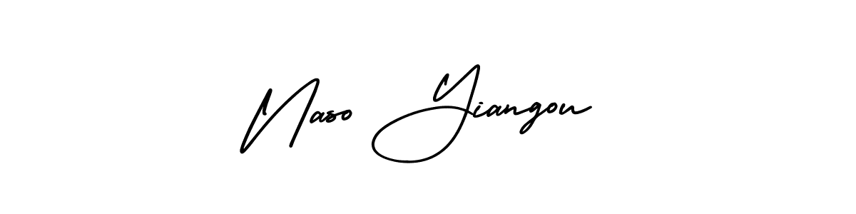 How to make Naso Yiangou name signature. Use AmerikaSignatureDemo-Regular style for creating short signs online. This is the latest handwritten sign. Naso Yiangou signature style 3 images and pictures png