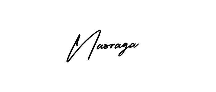 Use a signature maker to create a handwritten signature online. With this signature software, you can design (AmerikaSignatureDemo-Regular) your own signature for name Nasraga. Nasraga signature style 3 images and pictures png