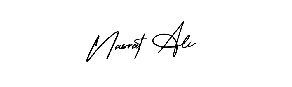 Make a beautiful signature design for name Nasrat Ali. With this signature (AmerikaSignatureDemo-Regular) style, you can create a handwritten signature for free. Nasrat Ali signature style 3 images and pictures png