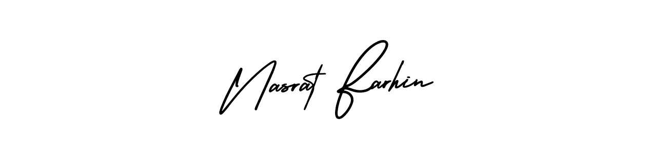 Use a signature maker to create a handwritten signature online. With this signature software, you can design (AmerikaSignatureDemo-Regular) your own signature for name Nasrat Farhin. Nasrat Farhin signature style 3 images and pictures png