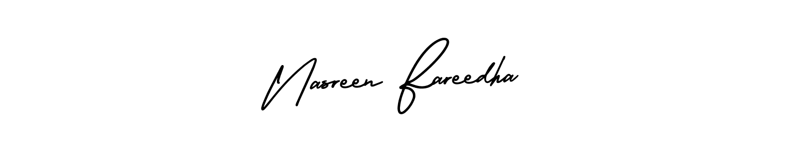 Nasreen Fareedha stylish signature style. Best Handwritten Sign (AmerikaSignatureDemo-Regular) for my name. Handwritten Signature Collection Ideas for my name Nasreen Fareedha. Nasreen Fareedha signature style 3 images and pictures png