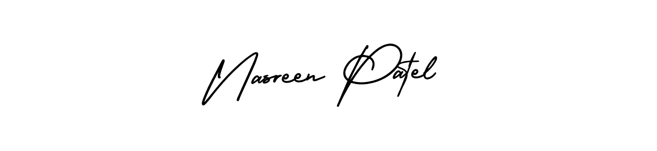 The best way (AmerikaSignatureDemo-Regular) to make a short signature is to pick only two or three words in your name. The name Nasreen Patel include a total of six letters. For converting this name. Nasreen Patel signature style 3 images and pictures png