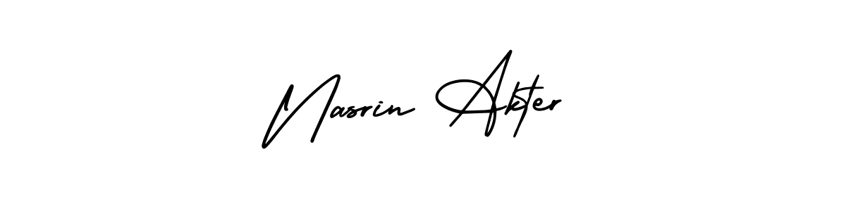 This is the best signature style for the Nasrin Akter name. Also you like these signature font (AmerikaSignatureDemo-Regular). Mix name signature. Nasrin Akter signature style 3 images and pictures png