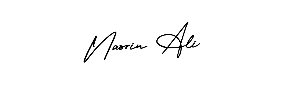 How to make Nasrin Ali name signature. Use AmerikaSignatureDemo-Regular style for creating short signs online. This is the latest handwritten sign. Nasrin Ali signature style 3 images and pictures png