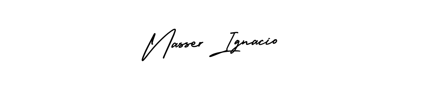 Check out images of Autograph of Nasser Ignacio name. Actor Nasser Ignacio Signature Style. AmerikaSignatureDemo-Regular is a professional sign style online. Nasser Ignacio signature style 3 images and pictures png