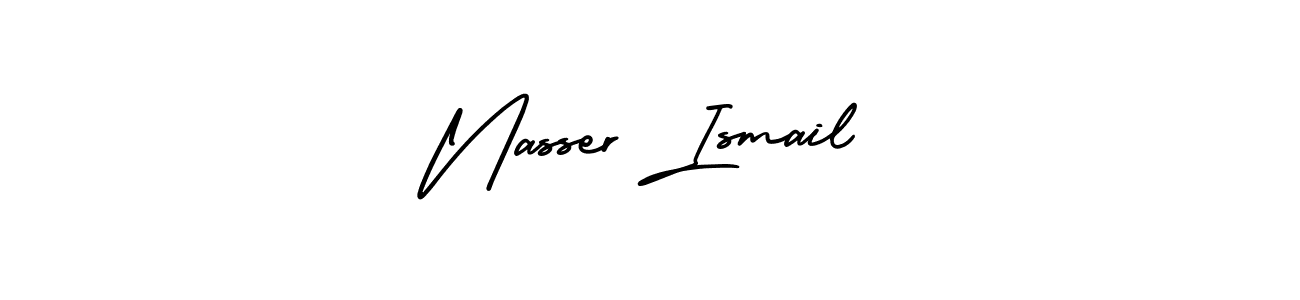 How to make Nasser Ismail name signature. Use AmerikaSignatureDemo-Regular style for creating short signs online. This is the latest handwritten sign. Nasser Ismail signature style 3 images and pictures png