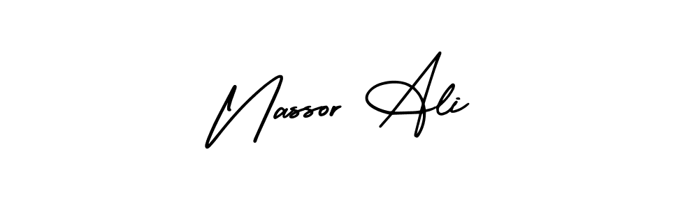 Nassor Ali stylish signature style. Best Handwritten Sign (AmerikaSignatureDemo-Regular) for my name. Handwritten Signature Collection Ideas for my name Nassor Ali. Nassor Ali signature style 3 images and pictures png